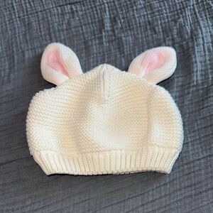 Adorable White Bunny Ear Knit Hat for Kids